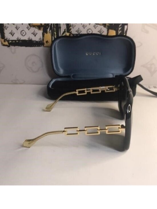 New Authentic Gucci Black Oversized Sunglasses GG0499S 001 main image 4